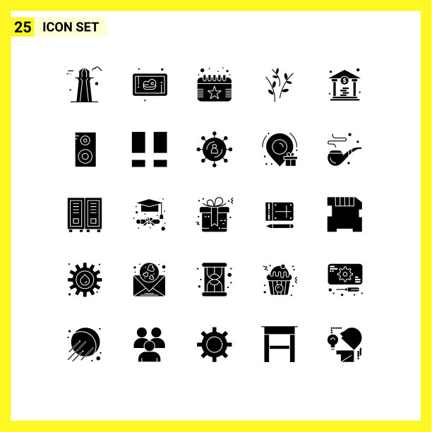 设置25个现代的UI图标符号表示金钱图片下载