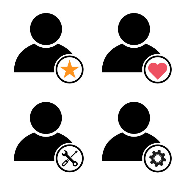 用户头像图标的集合，社会人符号，商业矢量插图，网络成员图片下载
