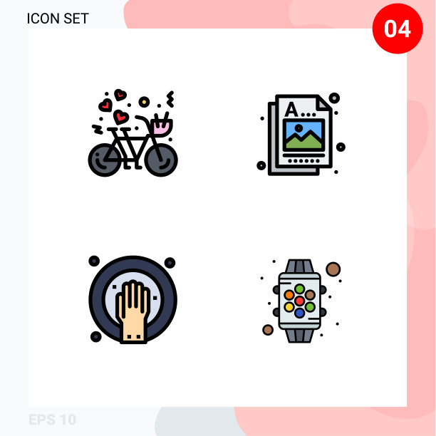 包装4现代填充线平色标志和图片下载