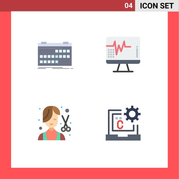 4 .用户界面平面图标包现代标识图片下载