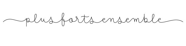 PLUS FORTS ENSEMBLE黑色单线书法横幅(PLUS FORTS ENSEMBLE在法语中的意思是在一起)图片下载
