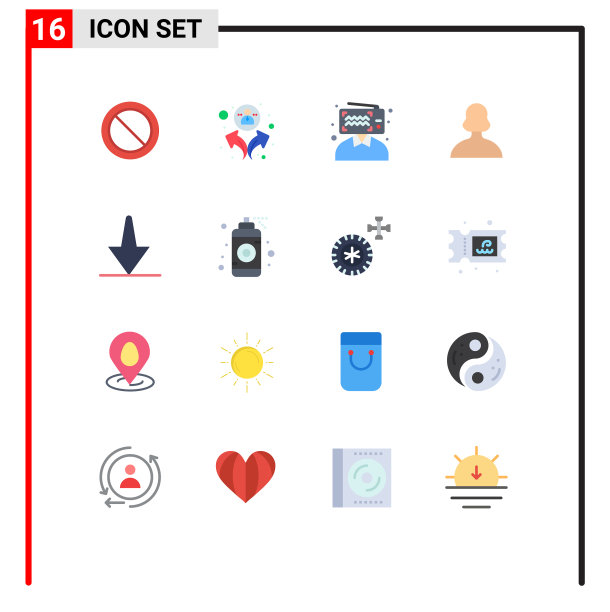 象形图设置了16个简单的平色图片下载