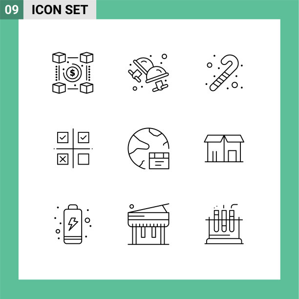 可编辑的线包9简单的轮廓应用程序图片下载