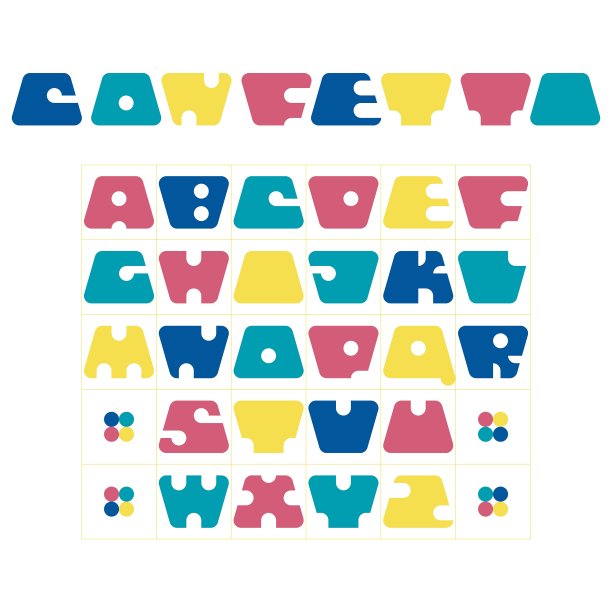 有趣的几何彩色字母就像五彩纸屑。矢量图图片下载