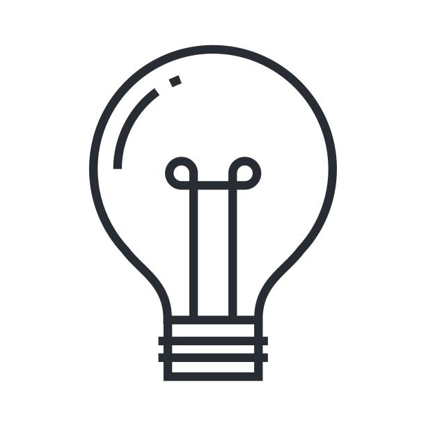 灯泡图标在线条风格。图片下载