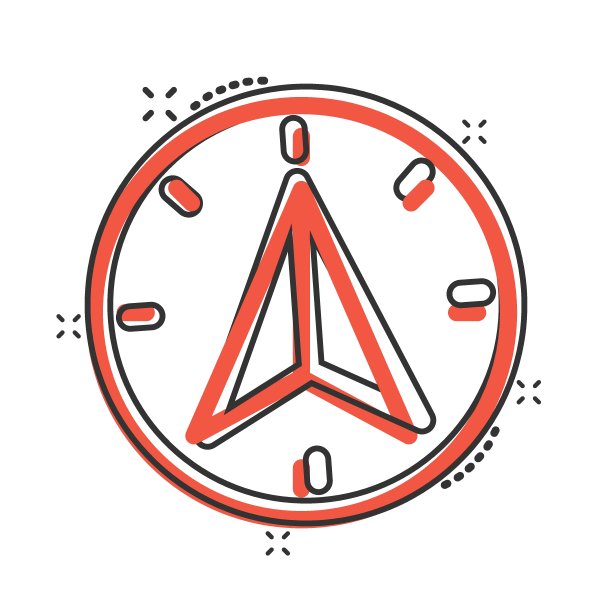 漫画风格的罗盘图标。导航设备卡通矢量插图在白色孤立的背景。旅行方向飞溅效应的经营理念。图片下载