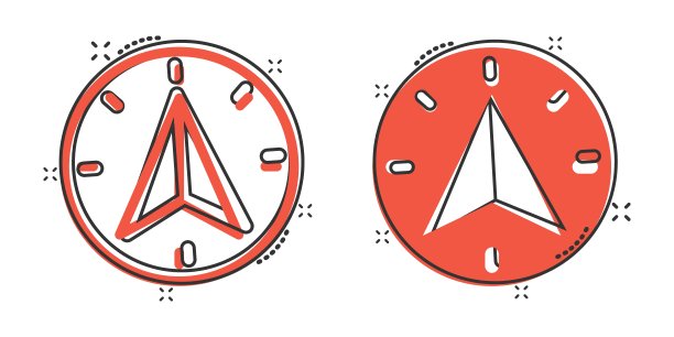 漫画风格的罗盘图标。导航设备卡通矢量插图在白色孤立的背景。旅行方向飞溅效应的经营理念。图片下载