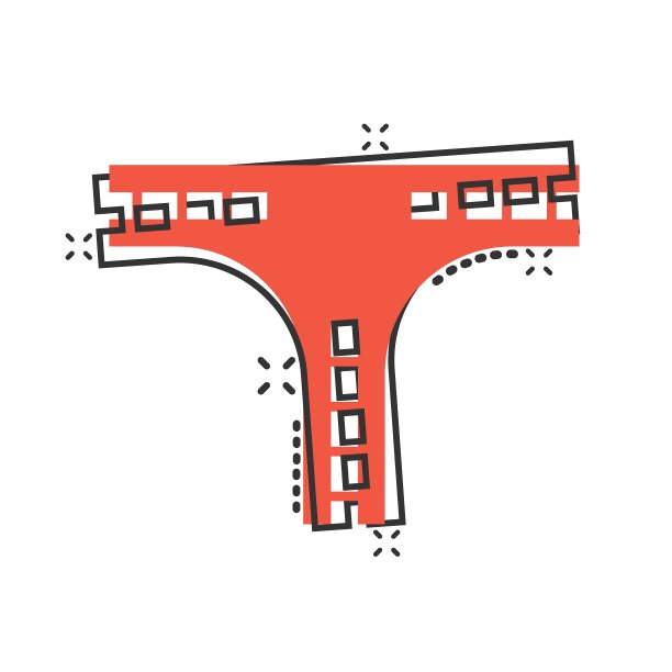 十字路口漫画风格的图标。道路方向导航卡通矢量插图上的白色孤立的背景。定位销位飞溅效应经营理念。图片下载