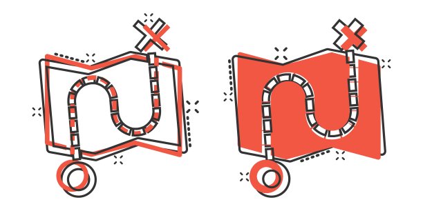 地图大头针图标在漫画风格。GPS导航卡通矢量插图在白色孤立的背景。定位飞溅效应的经营理念。图片下载