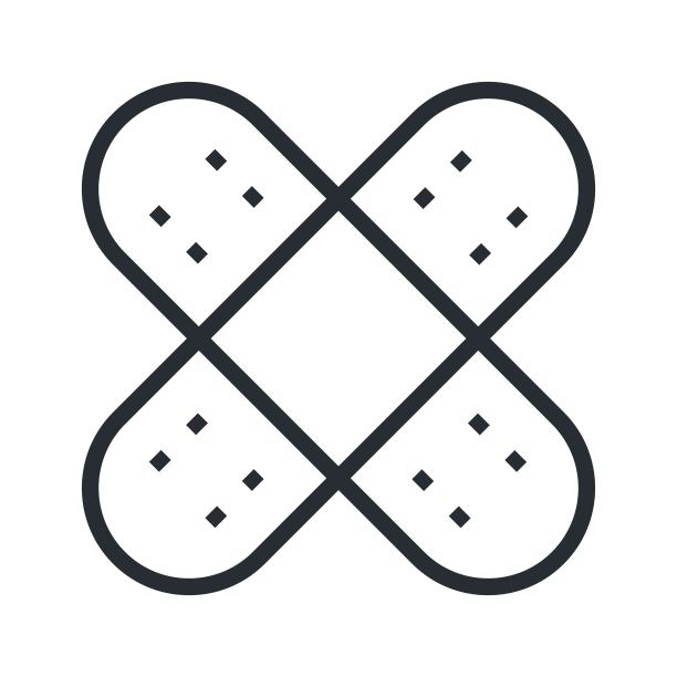 医疗App的绷带或创可贴扁平矢量图标图片下载
