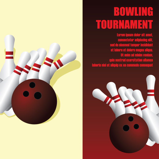 保龄球锦标赛banner矢量插画图片下载