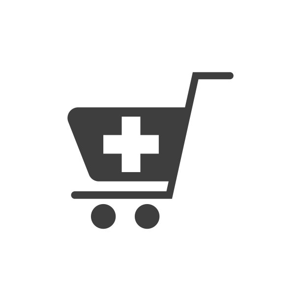 矢量插图孤立的购物车图标与药房标志图片下载