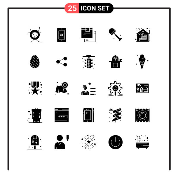 用户界面包25个基本立体字形图片下载