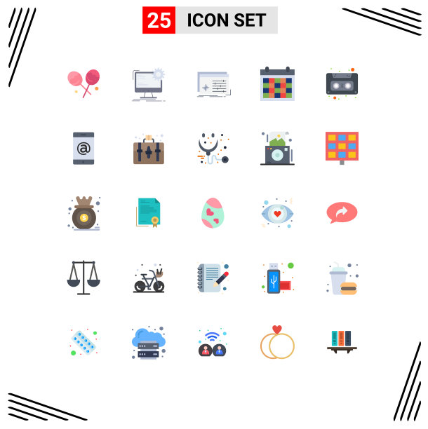 设置25平面颜色网格上的日期接触图片下载