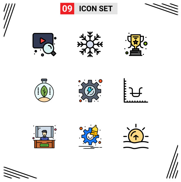 可编辑的线包9简单填充线平图片下载