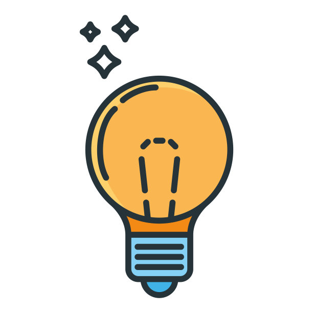 黄色电灯泡家用图标，概念灯线平面矢量插图，孤立在白色。图片下载