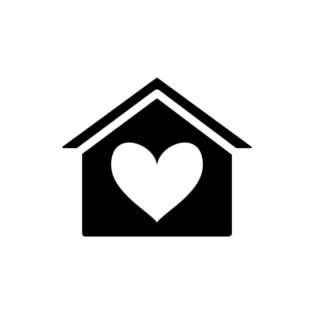 爱家呆在家图标设计矢量模板图片下载