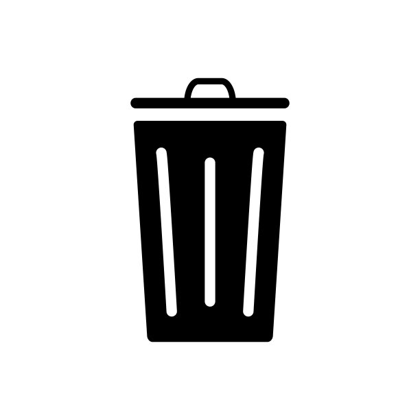 垃圾桶图标设计矢量模板插图图片下载