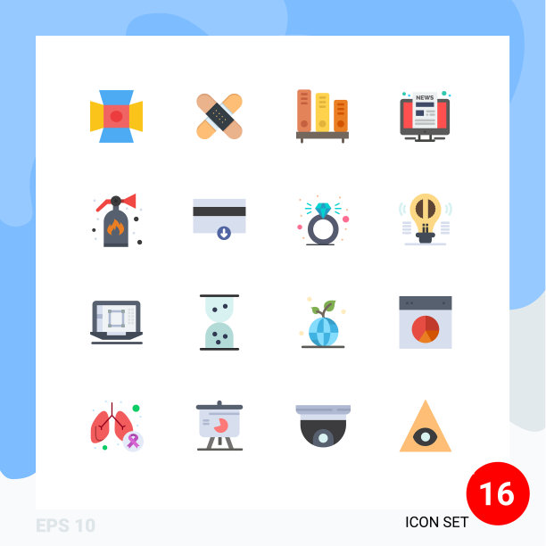 用户界面包16个基本平色的图片下载