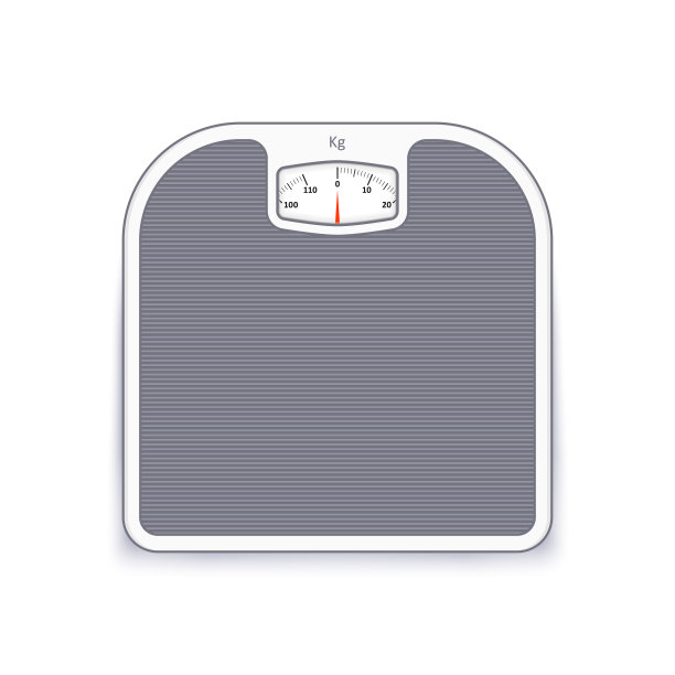 体重秤。带有阴影的浴室体重秤。向量图片下载