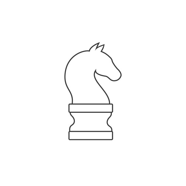 白色背景上的象棋骑士图标图片下载