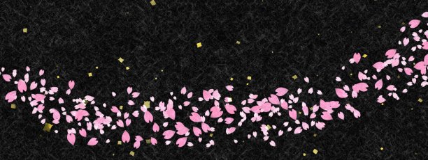 背景是樱花花瓣在黑色的日本纸上跳舞图片下载