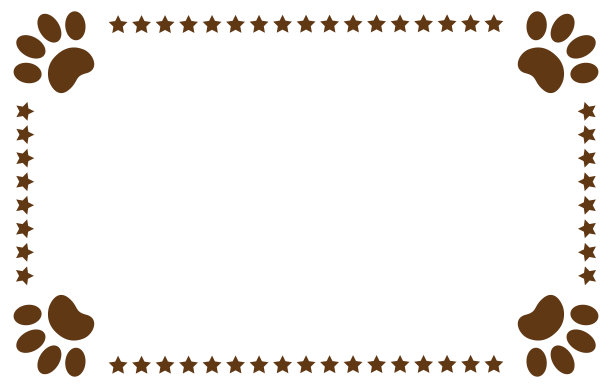 爪子印着动物的爪子和星星的边框图片下载