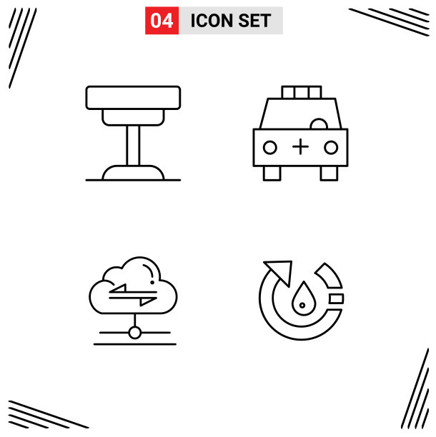 4主题填充线平面颜色和可编辑图片下载
