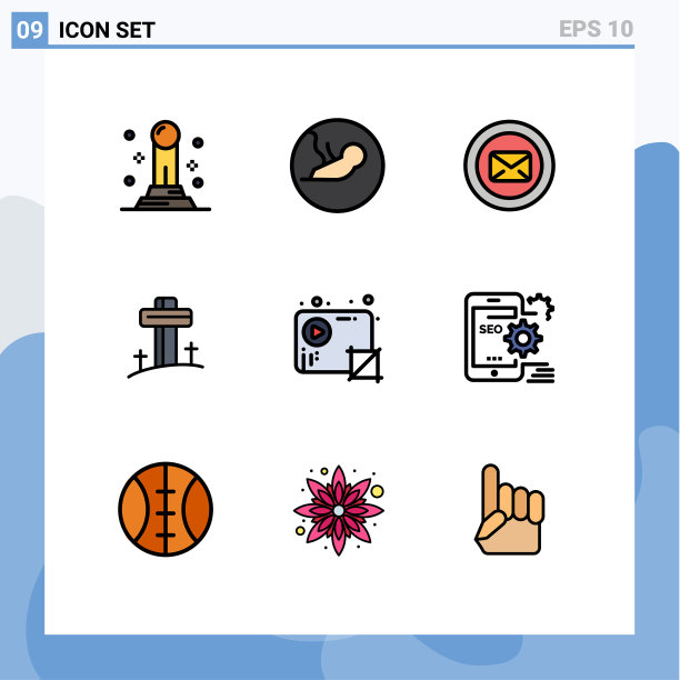 为卷筒纸设置9种通用填充线平面颜色图片下载