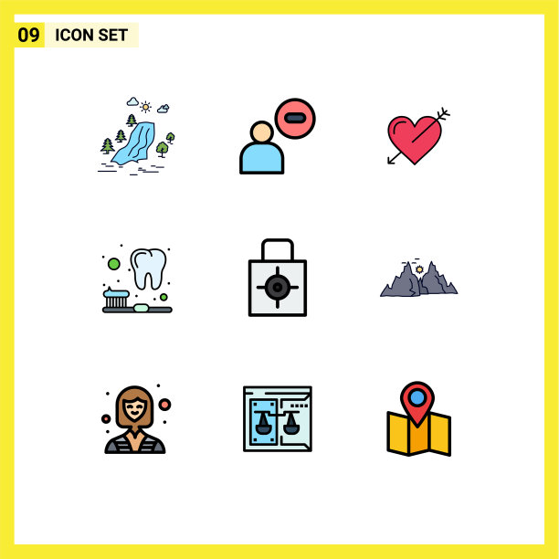 9主题填充线平色和可编辑图片下载