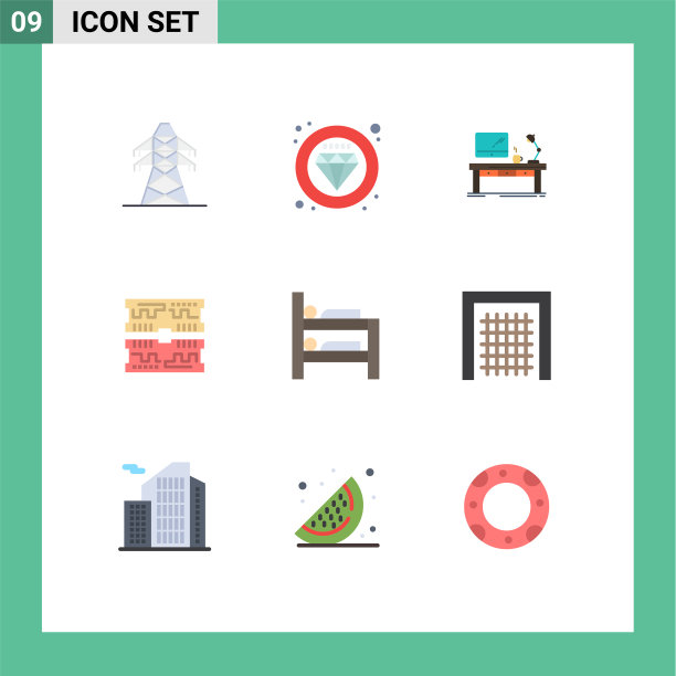 9 .用户界面平面彩色包装现代标识图片下载