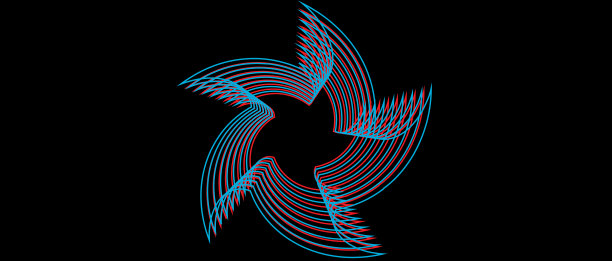 人工抽象的红色灯光线编织图案圆形状的黑色背景。插图数码技术设计元素，科学，音乐，现代壁纸照片图片下载