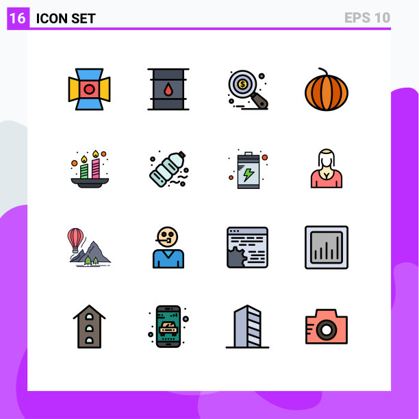 16平面颜色填充线概念的网站图片下载