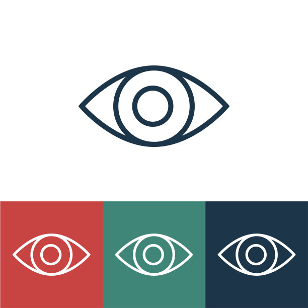 带眼睛的线性矢量图标图片下载