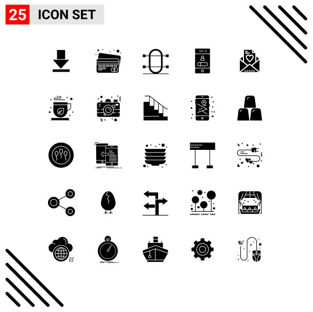 25固体字形概念的网站移动和图片下载