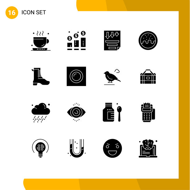 16个适用于网络和移动的通用实体符号图片下载