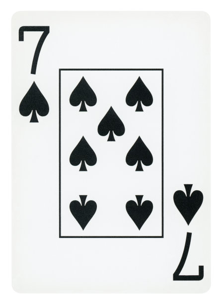 7的黑桃扑克牌-孤立图片下载