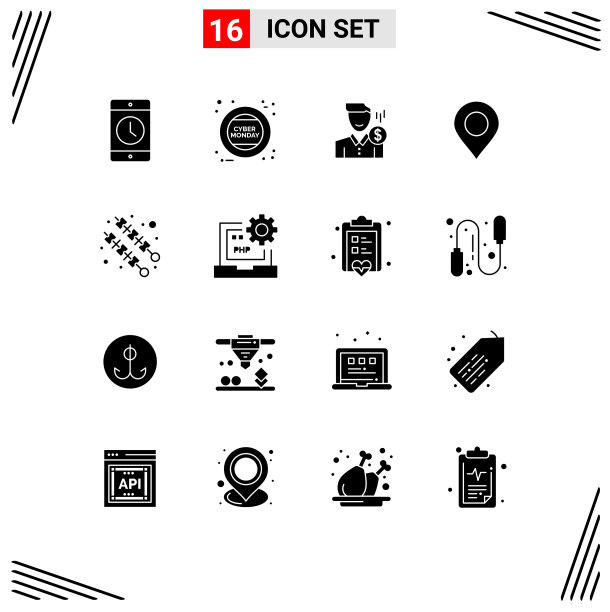 组16现代实心符号设置为标记图片下载