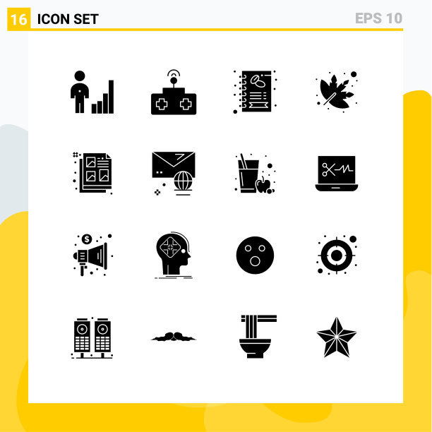 16个适用于网络和移动的通用实体符号图片下载