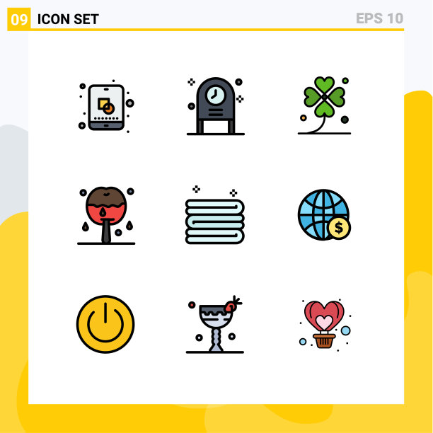 组9现代填充线平面颜色集图片下载