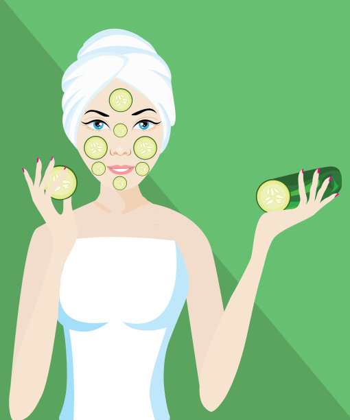 自制的皮肤美白(美白)疗法和黄瓜图片下载