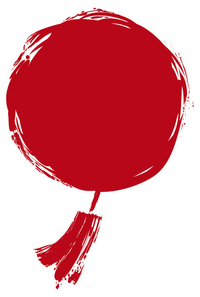 用红笔画做流苏的中国灯笼图片下载