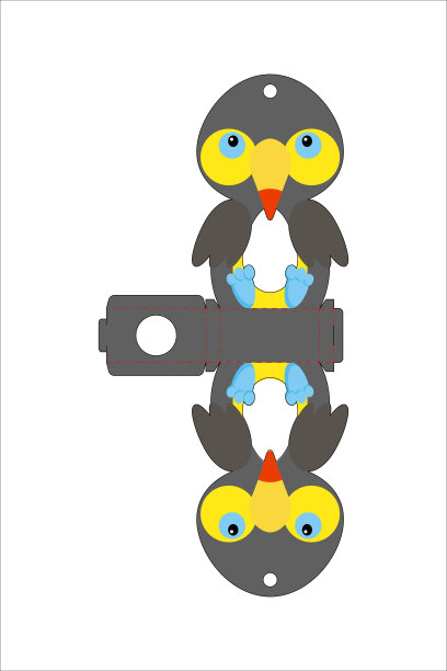 可爱的复活节蛋持有人巨嘴鸟模板。复活节彩蛋的零售纸盒。可打印颜色方案。激光切割矢量模板。孤立包装设计插图。图片下载