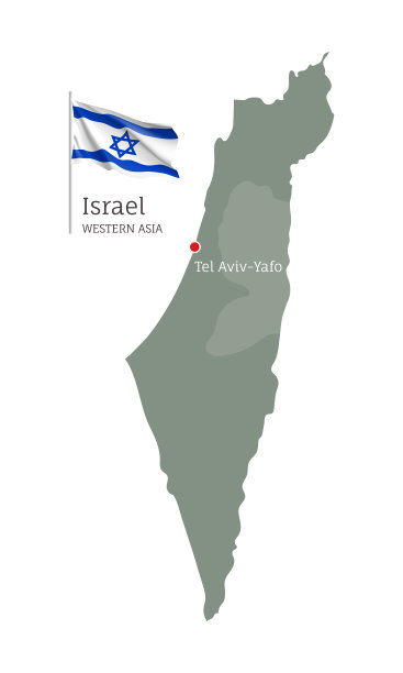 以色列国家地图的轮廓图片下载