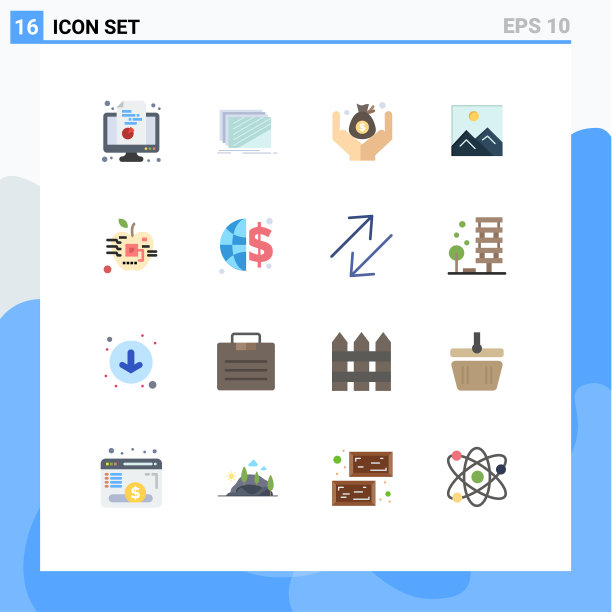 16组现代平面颜色设置为苹果色图片下载