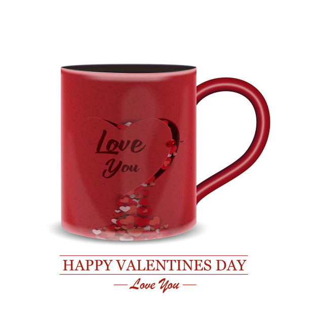 情人节快乐矢量背景模板。图片下载