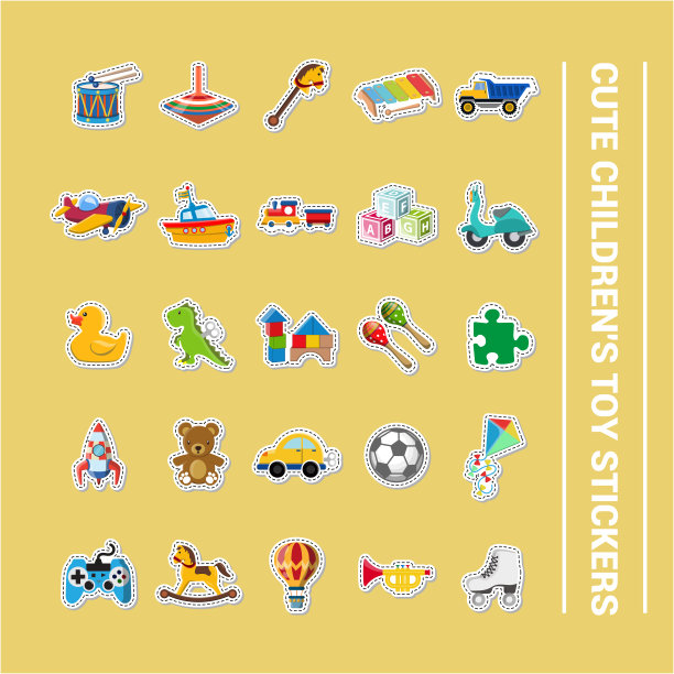 可爱的矢量儿童玩具。有趣的图片。图片下载