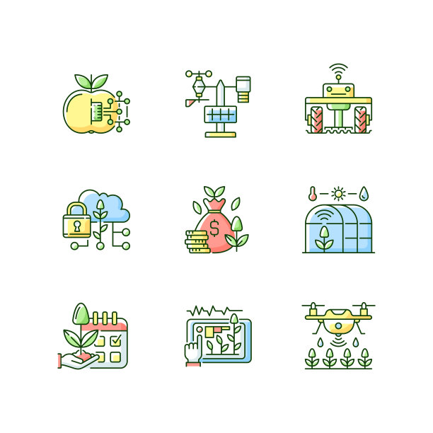 智能农场RGB颜色图标集图片下载