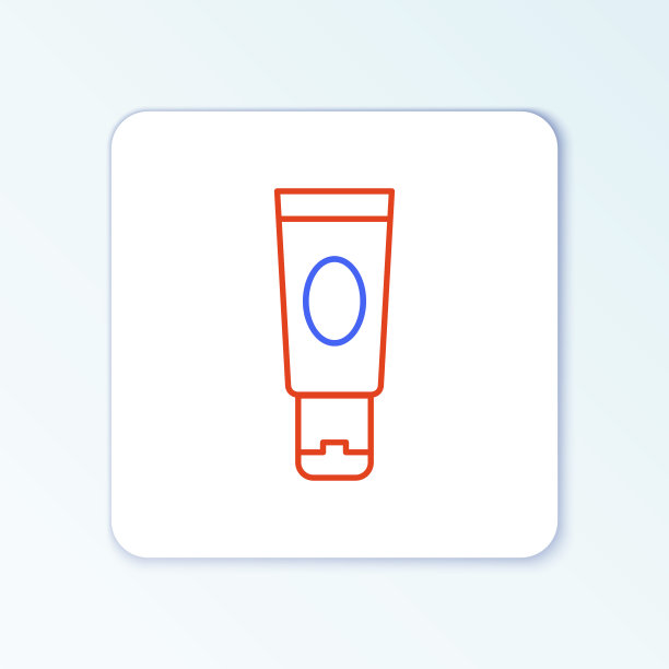 线霜或乳液化妆品管图标孤立在白色背景。女性的身体护理产品。色彩斑斓的轮廓的概念。向量图片下载