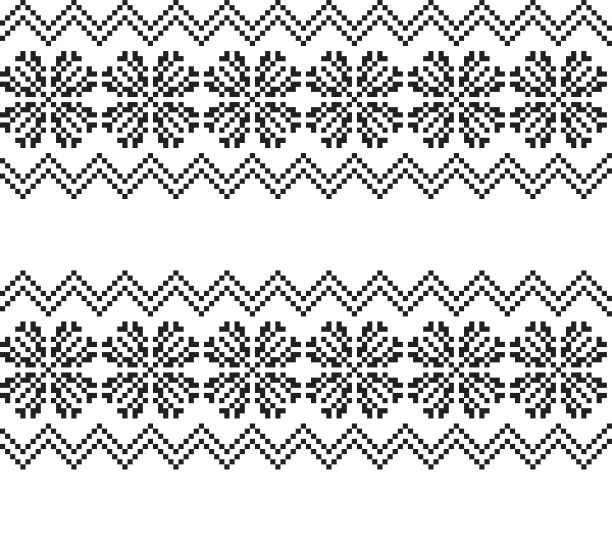 白色圣诞集市岛无缝图案背景图片下载